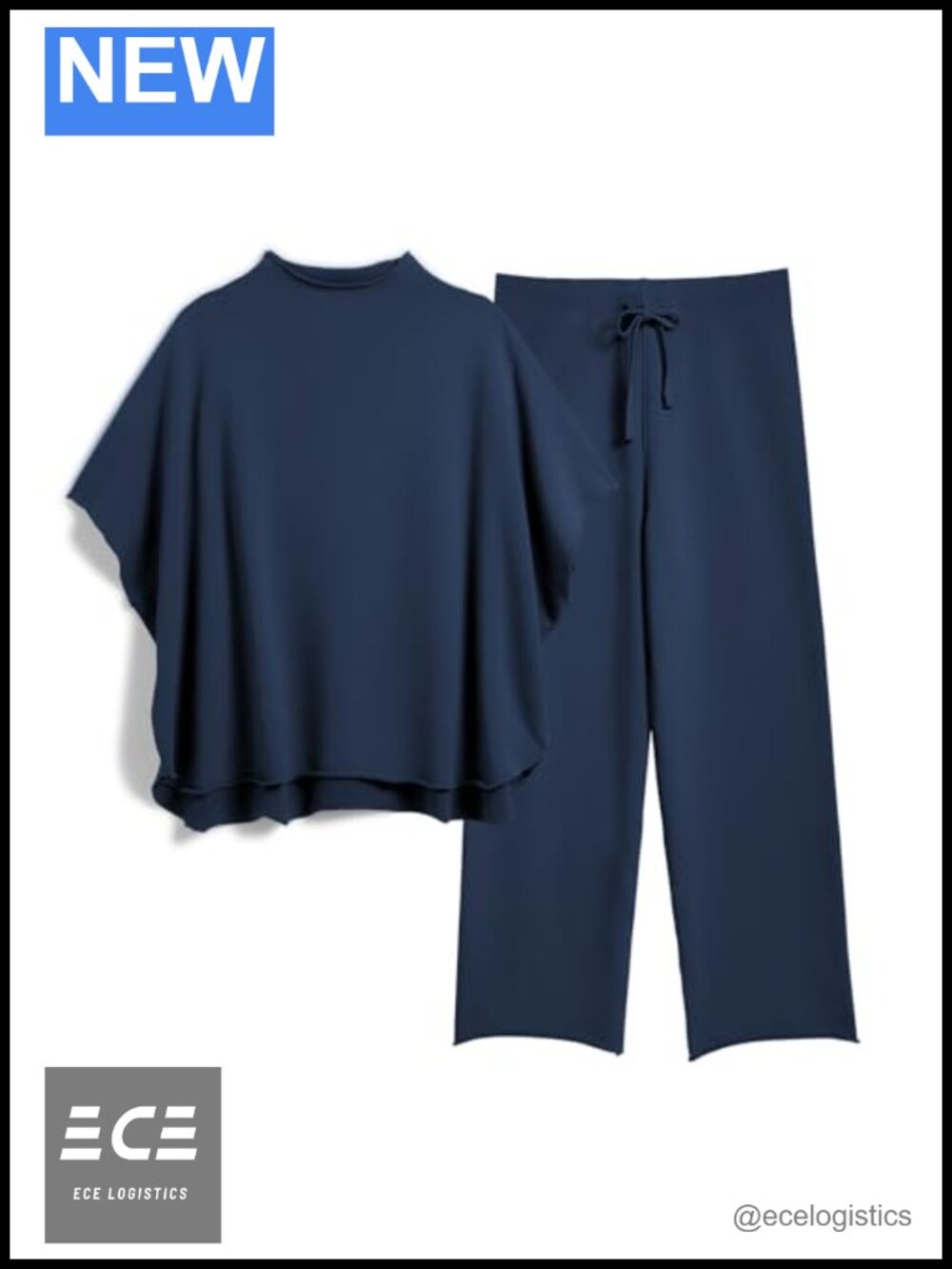 Women's 2-Piece Lounge Set 3/4 Sleeve Top & Wide Leg Pants